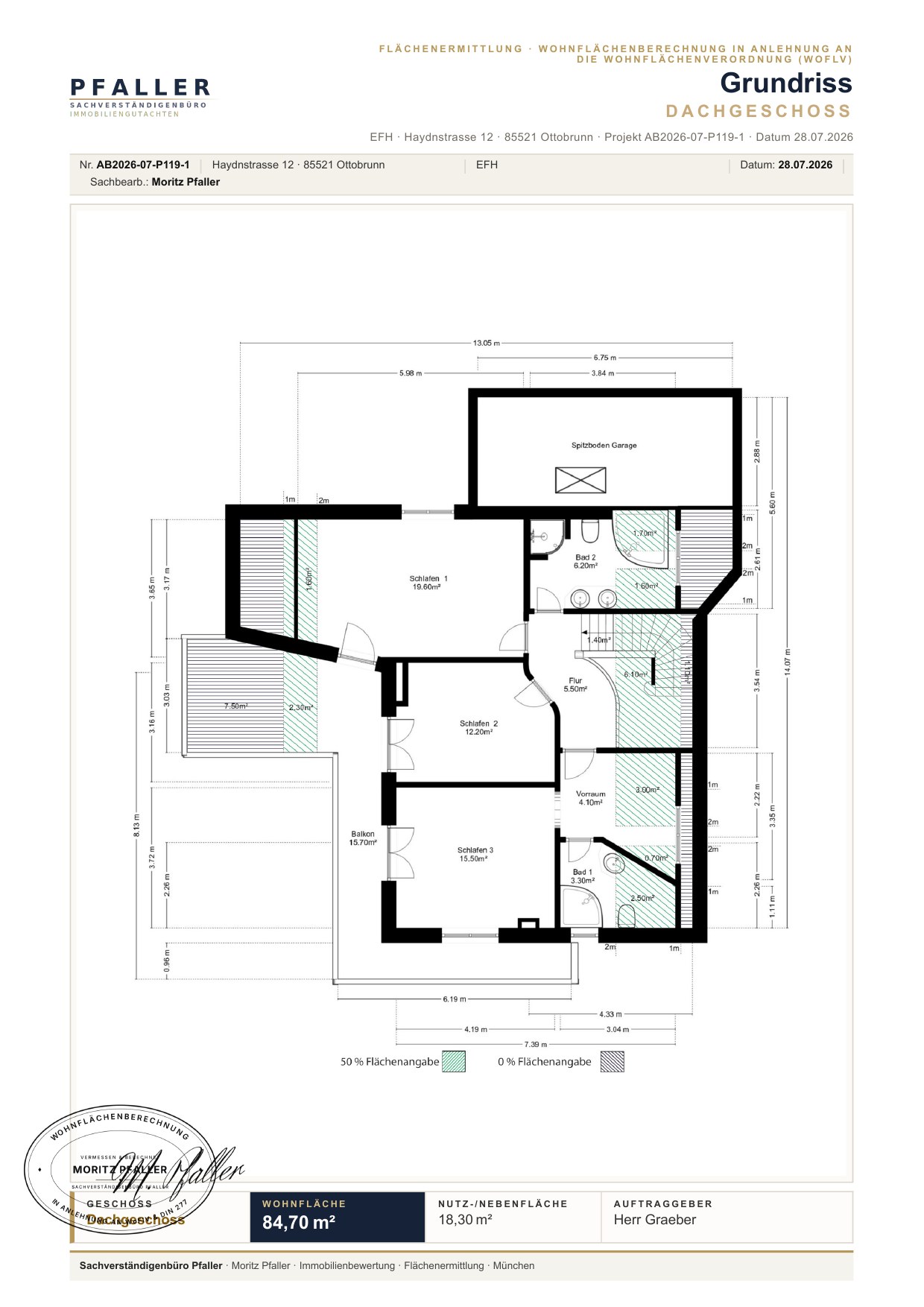 Obergeschoss – Schlafzimmer, Bäder